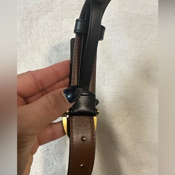 Gold and Black Signature Buckle Belt - Picture 3 of 8